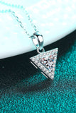 925 Sterling Silver Triangle Moissanite Pendant Necklace - Trendsi - Flyclothing LLC