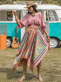 Printed High Waist Handkerchief Hem Skirt - Trendsi - Flyclothing LLC