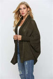 Open Front Batwing Sleeve Cardigan - Trendsi - Flyclothing LLC