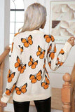 Butterfly Round Neck Long Sleeve Sweater - Trendsi - Flyclothing LLC