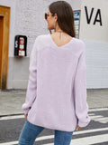 V-Neck Rib-Knit Top - Trendsi - Flyclothing LLC