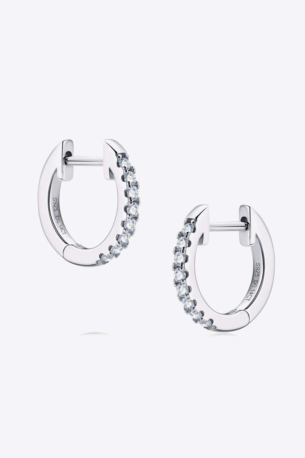 Moissanite 925 Sterling Silver Huggie Earrings - Trendsi - Flyclothing LLC