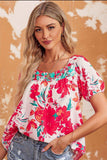 Floral Tie Back Square Neck Blouse - Trendsi - Flyclothing LLC