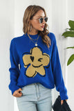 Flower Graphic Drop Shoulder Sweater - Trendsi - Flyclothing LLC