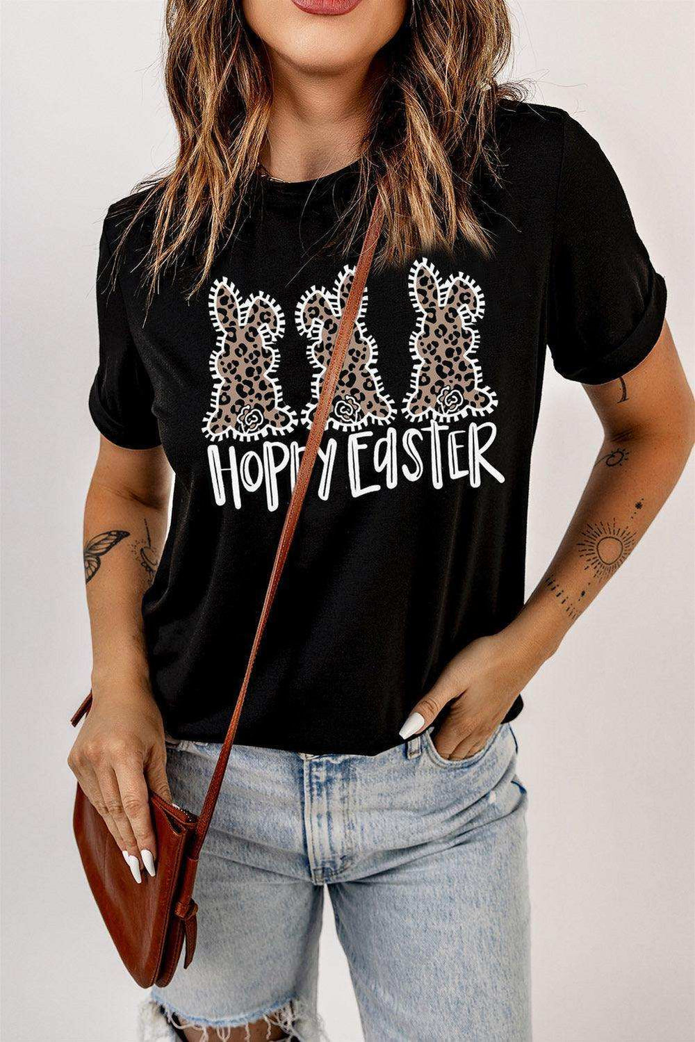 HOPPY EASTER Graphic Tee Shirt - Trendsi - Flyclothing LLC
