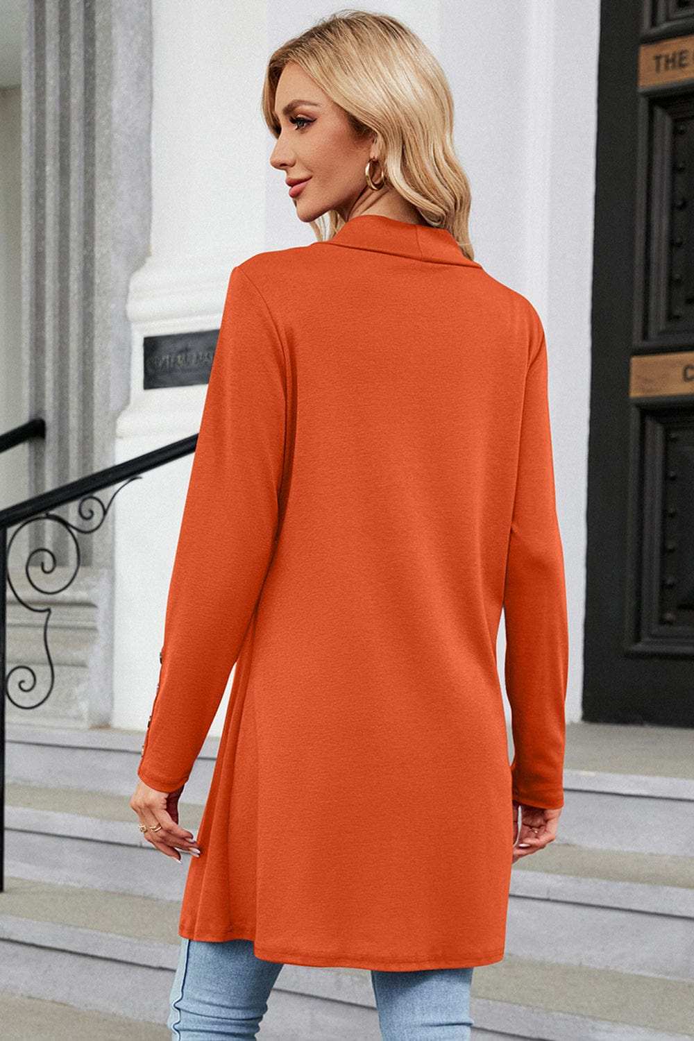 Open Front Long Sleeve Cardigan - Trendsi - Flyclothing LLC