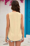 Eyelet Notched Sleeveless Top - Trendsi - Flyclothing LLC