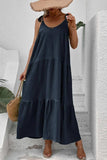 Tie-Shoulder Tiered Maxi Dress - Trendsi - Flyclothing LLC