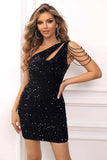 Contrast Sequin Sleeveless Mini Dress - Trendsi - Flyclothing LLC