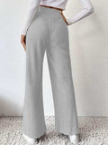 Ribbed High Waist Pants - Trendsi - Flyclothing LLC