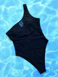 One-Shoulder Sleeveless One-Piece Swimsuit - Trendsi - Flyclothing LLC