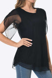 Round Neck Curved Hem Blouse - Trendsi - Flyclothing LLC