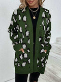 Leopard Open Front Dropped Shoulder Cardigan - Trendsi - Flyclothing LLC