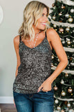 Sequined Cami Top - Trendsi - Flyclothing LLC