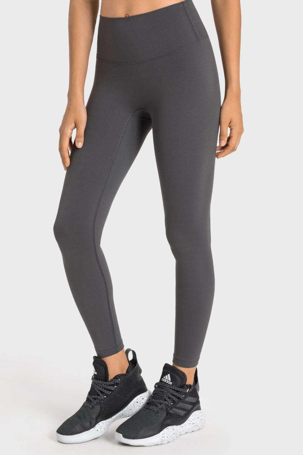 High-Rise Wide Waistband Yoga Leggings - Trendsi - Flyclothing LLC