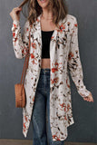 Printed Open Front Longline Cardigan - Trendsi - Flyclothing LLC