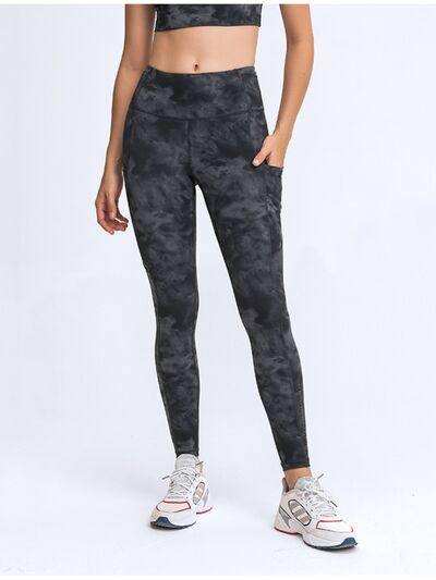 Double Take Wide Waistband Leggings with Pockets - Trendsi - Flyclothing LLC