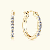 925 Sterling Silver Moissanite Huggie Earrings - Trendsi - Flyclothing LLC