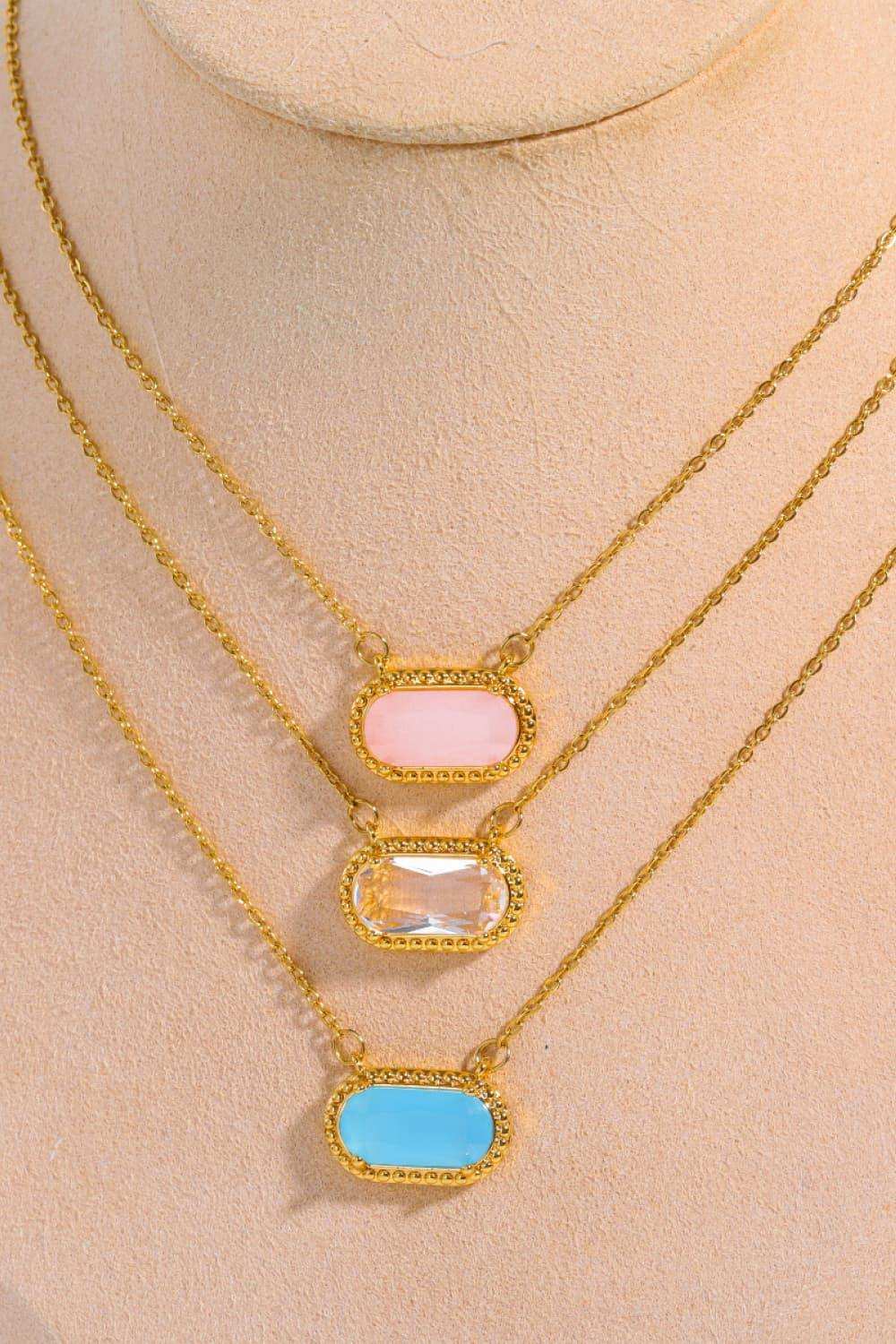 Copper 14K Gold Pleated Pendant Necklace - Trendsi - Flyclothing LLC