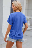 Round Neck Flutter Sleeve T-Shirt - Trendsi - Flyclothing LLC