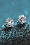 1 Carat Moissanite Floral-Shaped Stud Earrings - Trendsi - Flyclothing LLC
