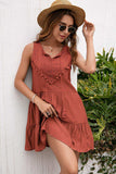 Tassel Tie Lace Trim Sleeveless Dress - Trendsi - Flyclothing LLC