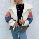 Color Block Button Down Collared Jacket - Trendsi - Flyclothing LLC