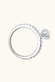 Moissanite Platinum-Plated Side Stone Ring - Trendsi - Flyclothing LLC