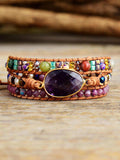 Triple-Layer Amethyst Bracelet - Trendsi - Flyclothing LLC