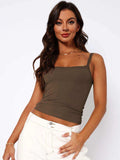 Lace Trim Straight Neck Cami - Trendsi - Flyclothing LLC