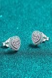 Moissanite Heart-Shaped Stud Earrings - Trendsi - Flyclothing LLC