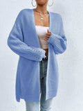 Open Front Dropped Shoulder Slit Cardigan - Trendsi - Flyclothing LLC