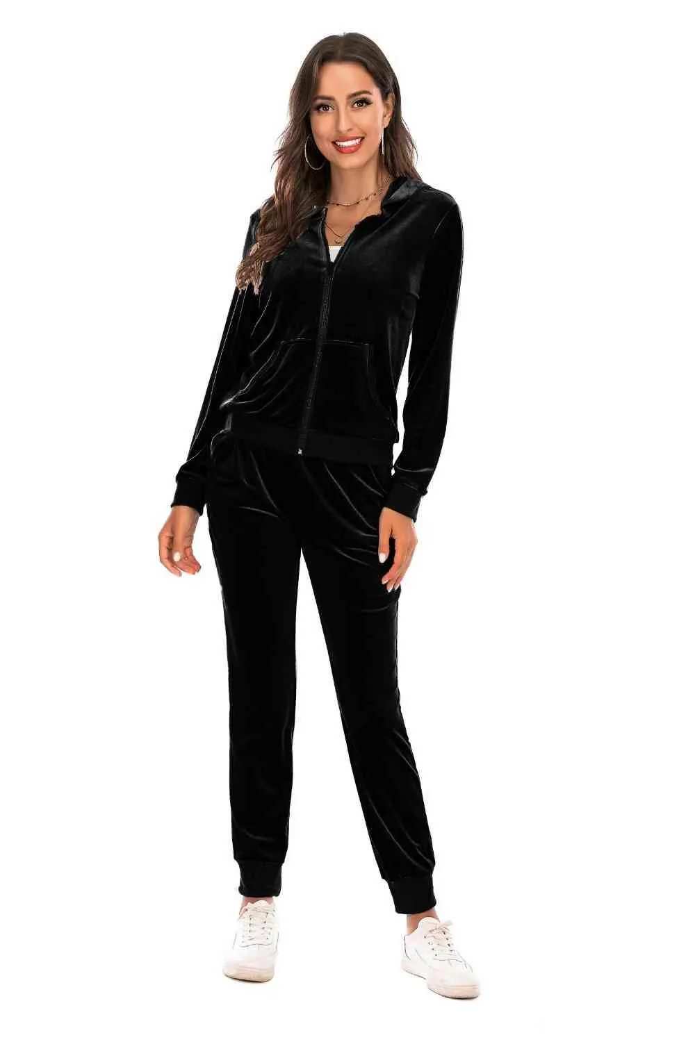 Zip-Up Hooded Jacket and Pants Set - Trendsi - Flyclothing LLC