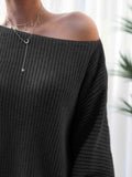Rib-Knit Mini Sweater Dress - Trendsi - Flyclothing LLC