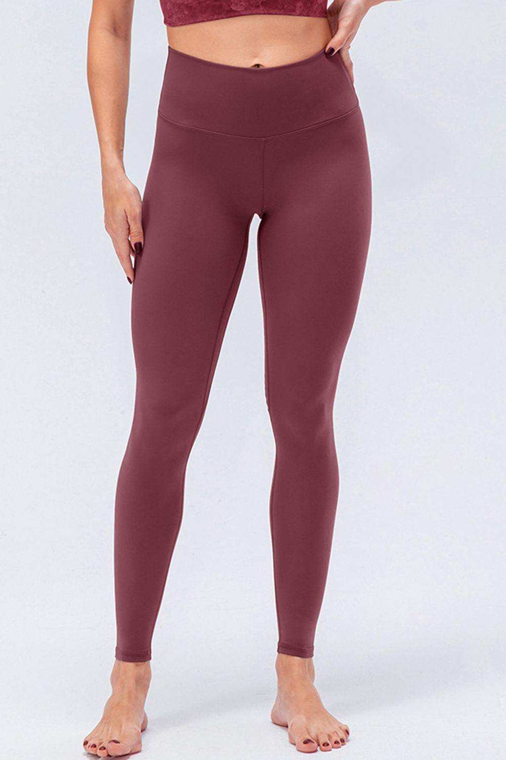 Wide Waistband Slim Fit Active Leggings - Trendsi - Flyclothing LLC