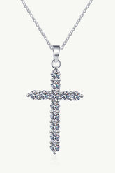 Moissanite Cross Pendant Chain Necklace - Trendsi - Flyclothing LLC