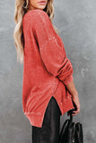 Dropped Shoulder Slit Sweatshirt - Trendsi - Flyclothing LLC