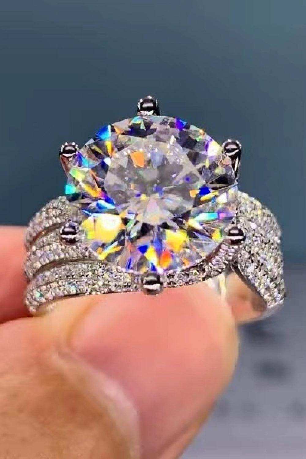 3 Carat Moissanite Three-Layer Ring - Trendsi - Flyclothing LLC