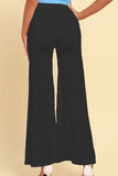 High-Rise Pull On Split Pants - Trendsi - Flyclothing LLC