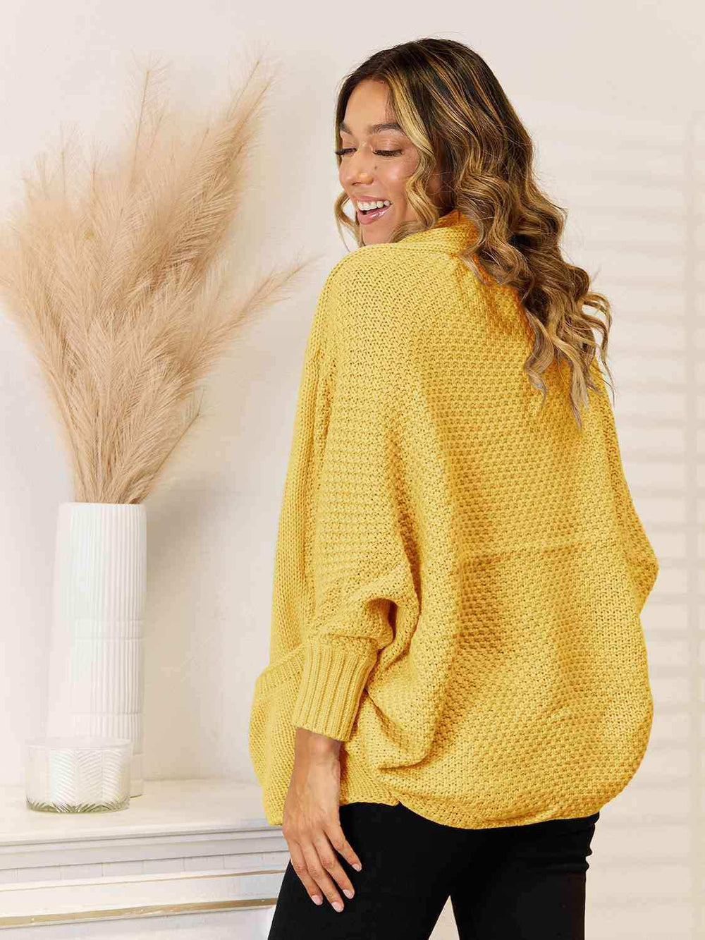 Open Front Cardigan with Pockets - Trendsi - Flyclothing LLC