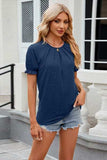 Round Neck Flounce Sleeve T-Shirt - Trendsi - Flyclothing LLC