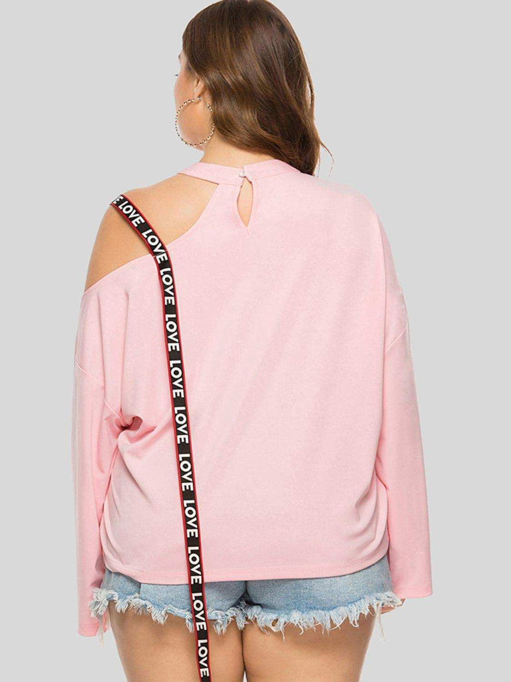 Plus Size Cold-Shoulder Round Neck Blouse - Trendsi - Flyclothing LLC