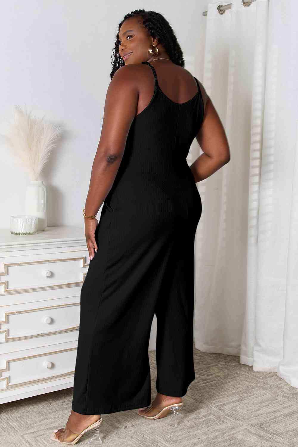 Basic Bae Full Size Spaghetti Strap V-Neck Jumpsuit - Trendsi - Flyclothing LLC