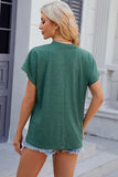 V-Neck Short Sleeve T-Shirt - Trendsi - Flyclothing LLC