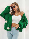 Floral Open Front Long Sleeve Cardigan - Trendsi - Flyclothing LLC