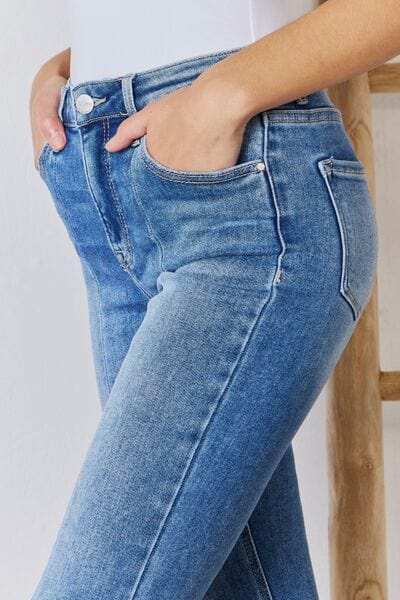 RISEN Full Size High Rise Ankle Flare Jeans - Trendsi - Flyclothing LLC