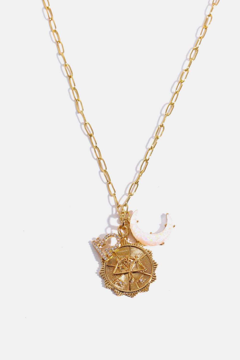 Constellation and Moon Pendant Copper Necklace - Trendsi - Flyclothing LLC