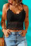 V-Neck Lace Cropped Cami - Trendsi - Flyclothing LLC