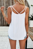 Eyelet V-Neck Double Strap Cami - Trendsi - Flyclothing LLC
