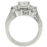 Alamode Rhodium Brass Ring with AAA Grade CZ in Clear - Alamode - Flyclothing LLC